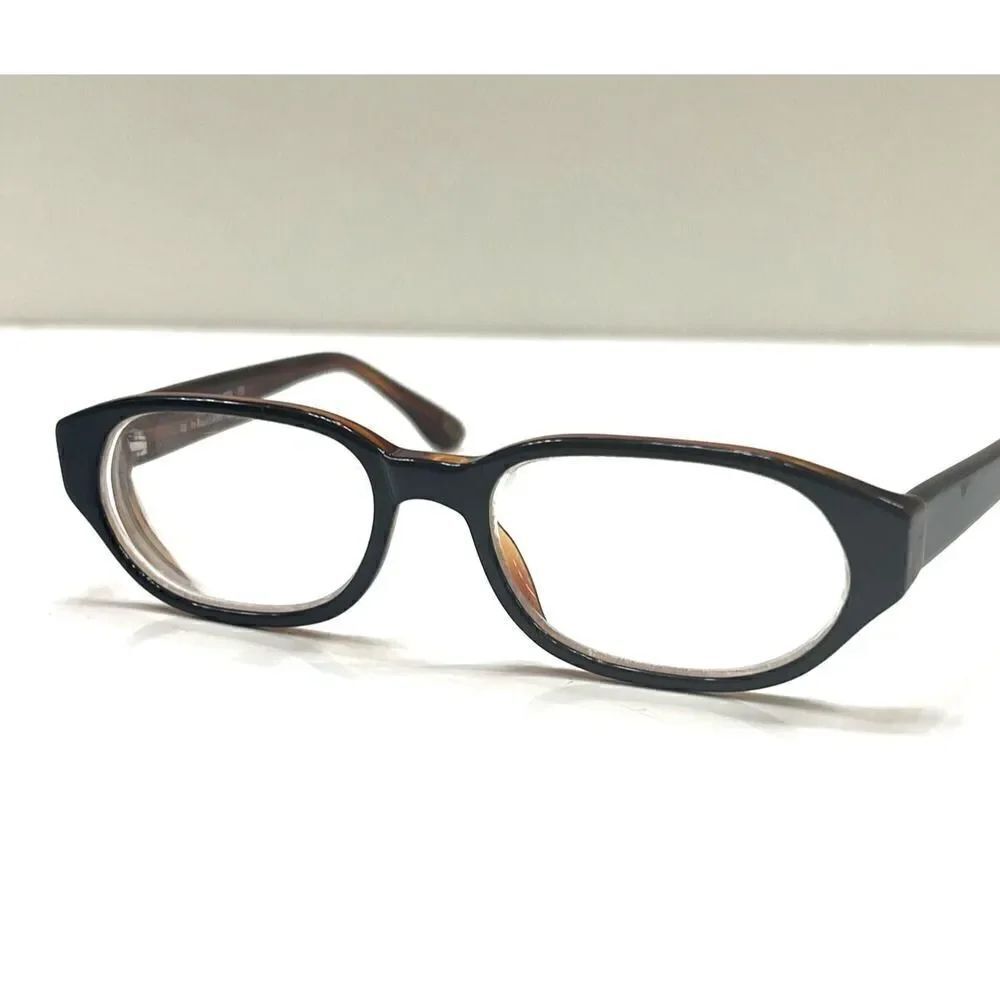 Ralph Lauren WS8 592 Black/Brown Oval Eyeglasses Frame Italy 50-16-135 Full Rim
